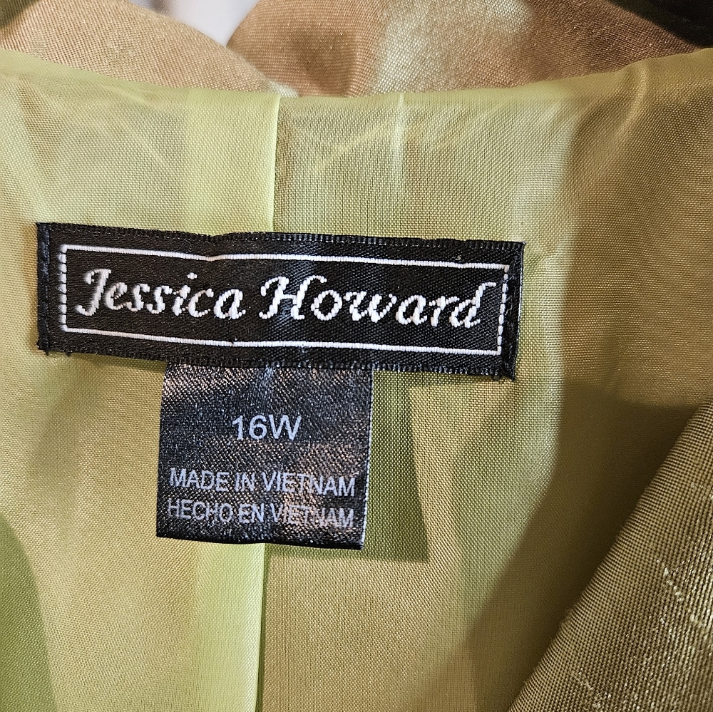 Jessica Howard olive green, no sleeve dress with belt Only. - Picture 4 of 15